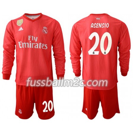 Fußballtrikots Real Madrid Asensio 20 Kinder Ausweich Trikotsatz 2018-2019 Langarm